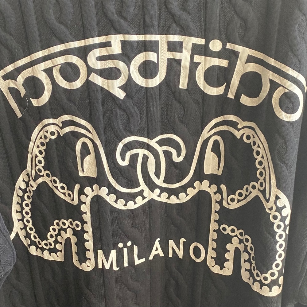 MOSCHINO cable knit sweater elephant rare jacket black cable knit - Picture 2 of 11